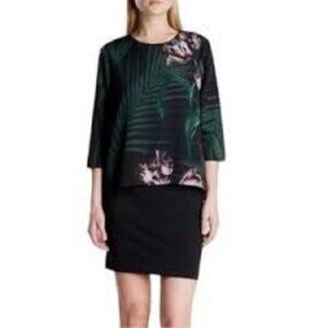 Ted Baker London DANETTA Palm Floral Layered Dress - 2/M
